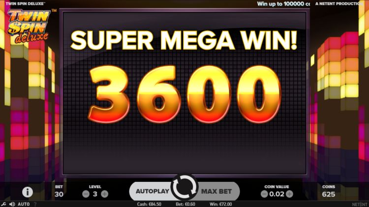 Twin Spin Deluxe Netent super mega win