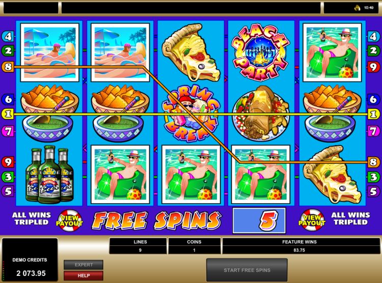 Spring Break Microgaming free spins win